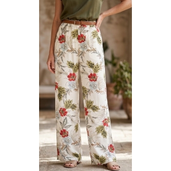 Spodnie palazzo letnie wiskoza S /M kwiaty